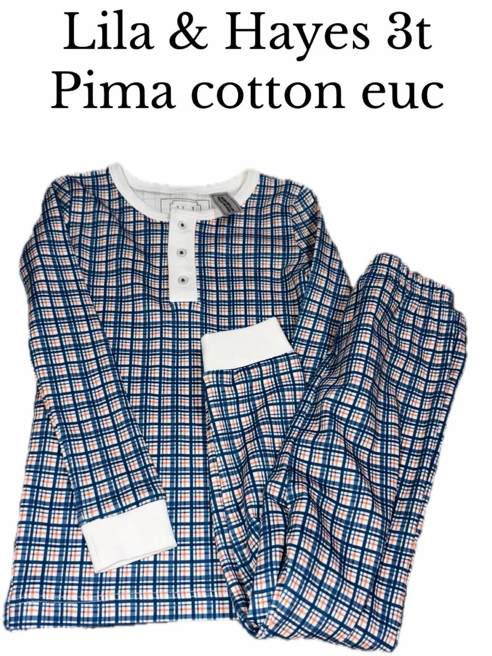 Lila and Hayes Jack Autumn Plaid Pajama Set Pima cotton 3t